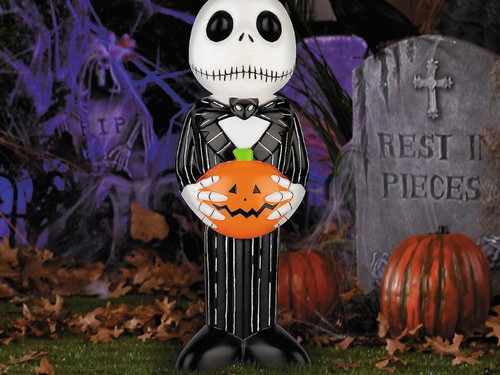 Jack Skellington with Pumpkin - 24 In - Light-Up Halloween Blow Mold