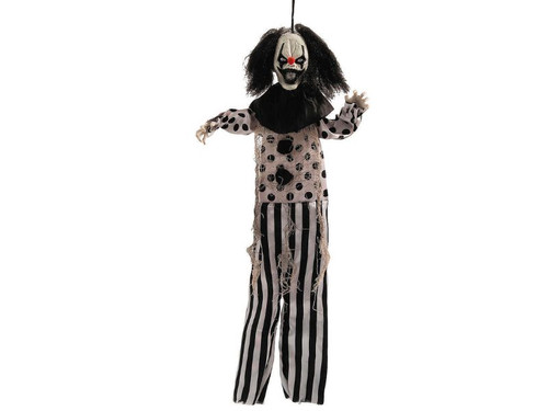 Hanging Clown - 19 3/4 In - Black & White Halloween Decoration