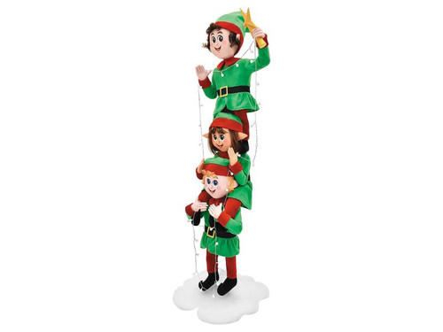 Elf Stack - 6 Ft. 5 In - Light-Up LED Christmas Decoration with Sound Elf Stack - 6 Ft. 5 In - Light-Up LED Christmas Decoration with Sound