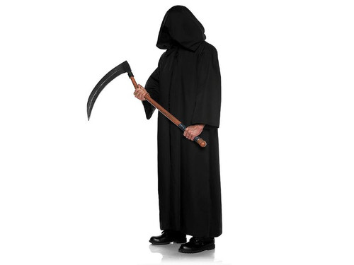 Black Hooded Cloak - Adult Full-Length Horror Robe Costume Black Hooded Cloak - Adult Full-Length Horror Robe Costume
