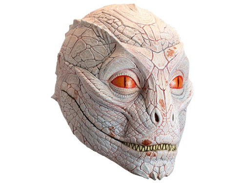 White Lizard Man Mask - Overhead Latex - Scaly Reptile Halloween