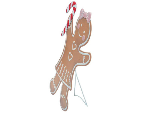 Gingerbread Girl - 37 In Metal Holiday Decoration - Christmas Display