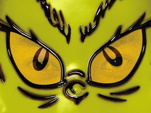 person wearing grinch mask inspired by how the grinch stole christmas
