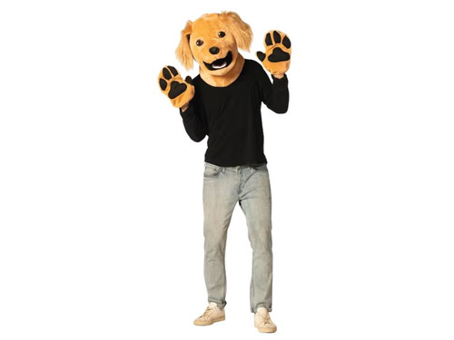 brown furry dog mask for adults one size