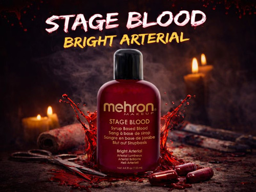 mehron bright arterial stage blood 16 oz fake blood bottle