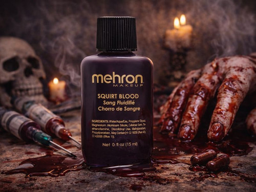 mehron dark squirt fake blood bottle for halloween effects