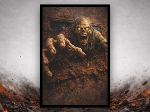 3D zombie breakout canvas with undead figure reaching forward
