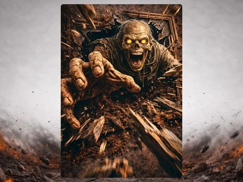 3D zombie breakout canvas with undead figure reaching forward