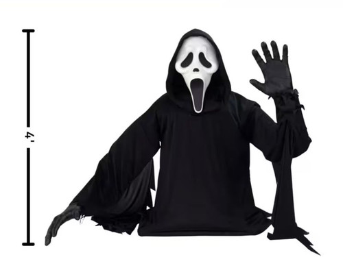 ghost face waving grave halloween prop outdoor setup