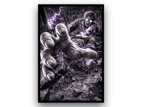 mad scientist horror canvas wall art 3D illusion electric lab breakout Halloween decor