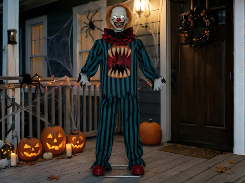 scary clown decoration metal haunted house display