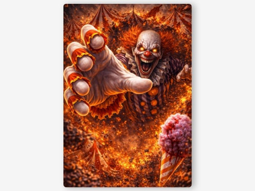 dimensional horror clown wall art 3d illusion breakout poster fiery horror decor house of hauntz