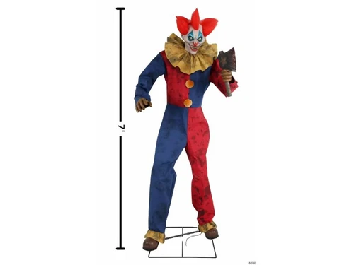 7 foot tall clown animatronic with axe prop