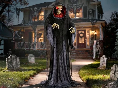 6 Ft 9 Animated Rising Skeleton Reaper Halloween Decoration