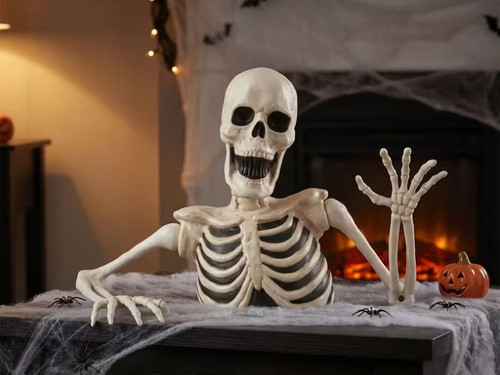 black white groundbreaker skeleton halloween decoration tabletop