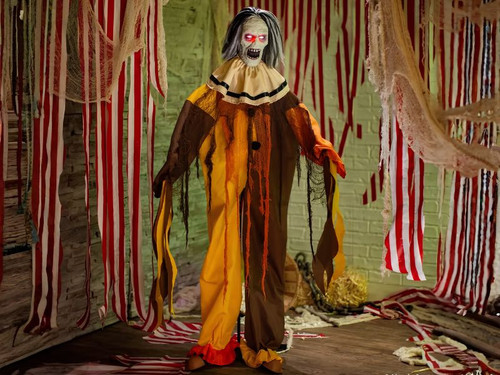 animated jump scare clown halloween decoration with sound
