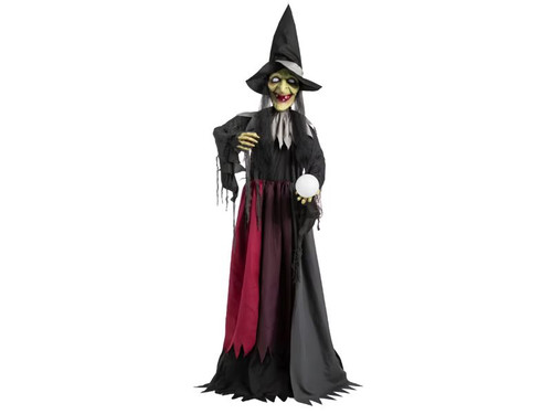light up witch animatronic standing halloween prop