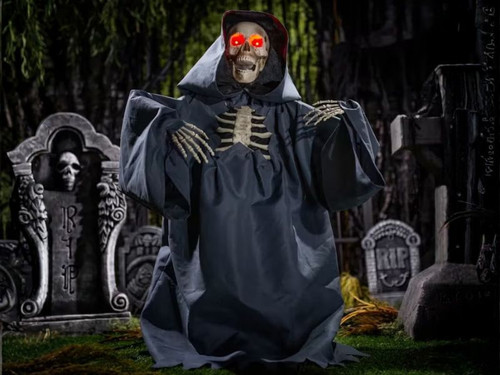 animated skeleton reaper rising from ground