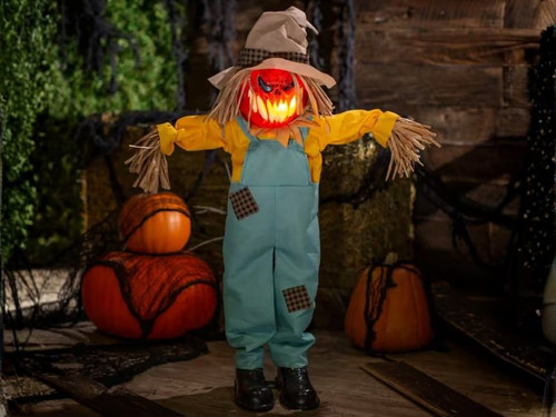 light up sonic scarecrow halloween decoration glowing pumpkin head