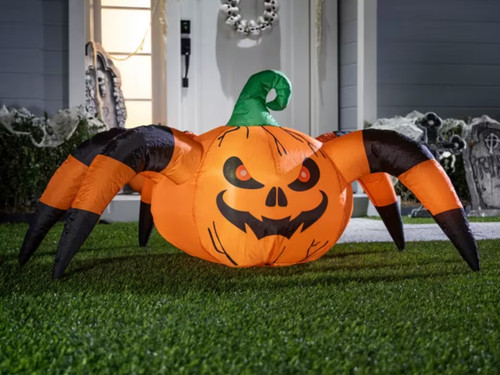 5 ft inflatable jack o lantern spider halloween decoration