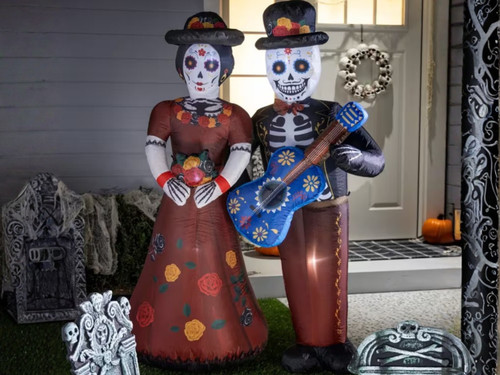 5 ft Day of the Dead couple inflatable light-up yard decoration