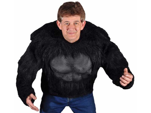 Black Gorilla Pull Over Plush Shirt With Chest