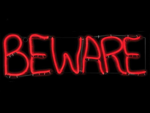 Beware Neon Halloween Sign