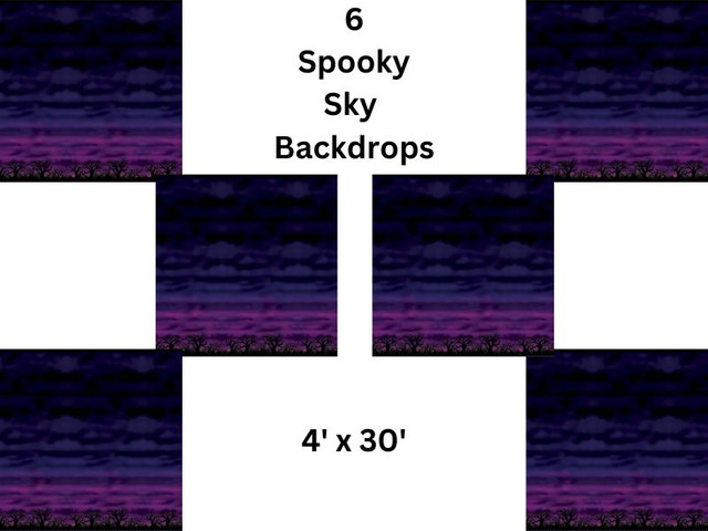 Spooky Sky Backdrop | Set of 6 |Halloween Decoration