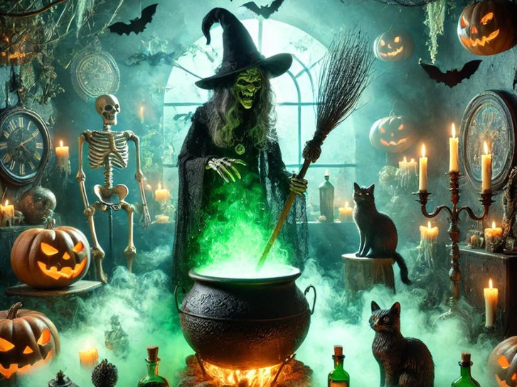 Spooky Witch Scene with Animatronics Spooky Witch Scene with Animatronics