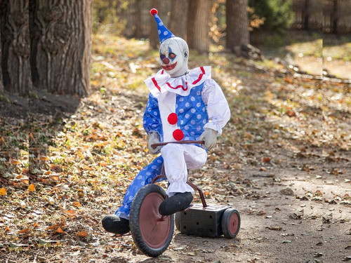 32-inch Tricycle Clown Doll Creepy Halloween Animatronics
