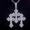 Moissanite VVS Triple Cross Pendant  Titan Moissanite VVS Triple Cross Pendant  Titan