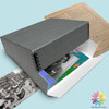 Lineco 8x10 Blue/Gray 3" Deep Archival Museum Storage Box Drop Front Design