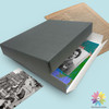 Lineco 17x22 Blue/Gray 3" Deep Print Photo Museum Storage Box Archival with Metal Edge
