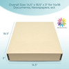 Lineco 14x18 Tan 3" Deep Museum Archival Storage Box Drop Front Design Acid-Free with Metal Edge