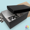 Lineco 12"x7.75"x5.5" Black Archival Photo Storage Box fits 5x7 Pictures Container with Removable Lid