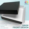 Lineco Black Museum Storage Box 12x12x3 Inches with Drop Front Design