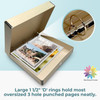 Lineco Tan 3 Ring BoxBinder Storage Box 12x17x2 Inches with Clamshell Design