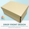 Lineco Tan Photo Storage Box 5x8x12 Inches with Drop Front Design
