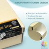 Lineco Tan Photo Storage Box 11x7.5x5.5 Inches with Drop Front Design