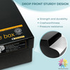 Lineco Black Photo Storage Box 11x7.5x5.5 Inches with Drop Front Design