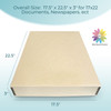 Lineco Tan Museum Storage Box 17x22x3 Inches with Drop Front Design