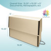 Lineco Legal 15.5" x 10.5" x 5" Wide Tan Archival Document Storage Cases Acid Free File Organizer