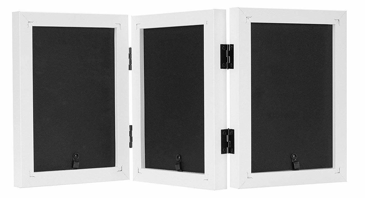 4x6 Double Picture Frame, Vertical Hinged Photo Frame 2 Opening