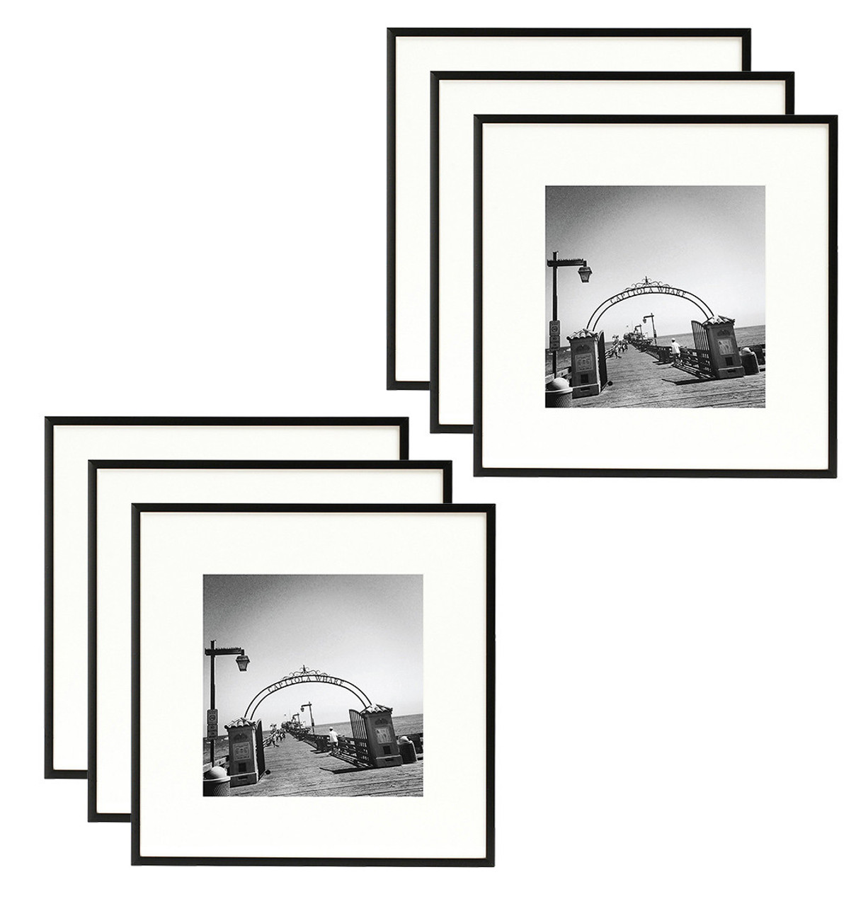 6Pcs Wood 5x7 Picture Frames with Mat 4x6 Photo Frame Wall