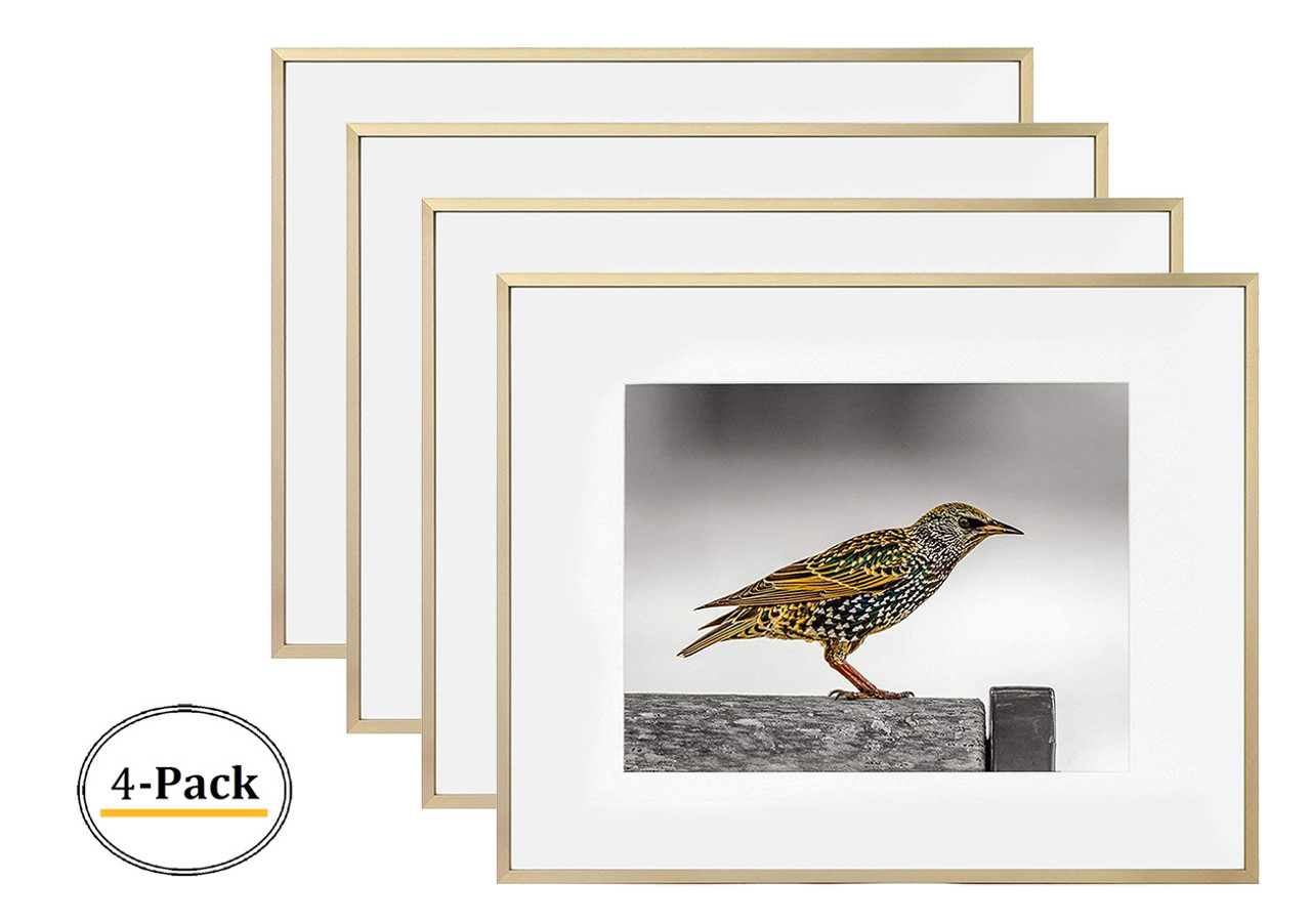 11x14 Frame for 8x10 Picture Gold Aluminum, Shiny Brushed (6 Pcs per Box)