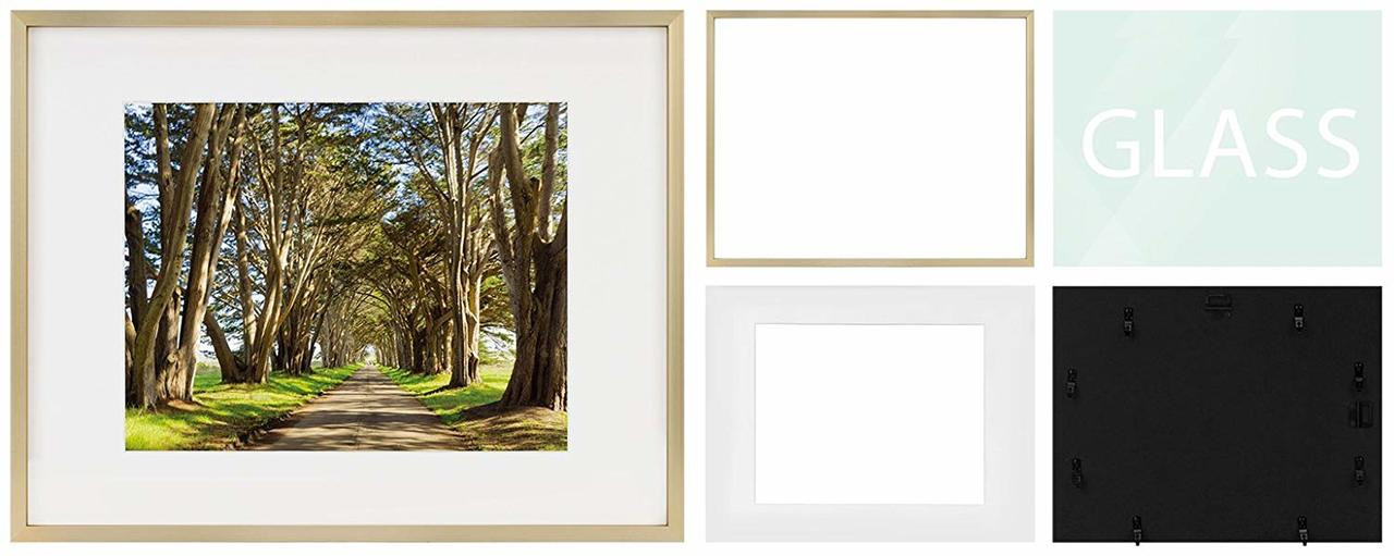 11x14 Frame for 8x10 Picture Gold Aluminum, Shiny Brushed (6 Pcs per Box)