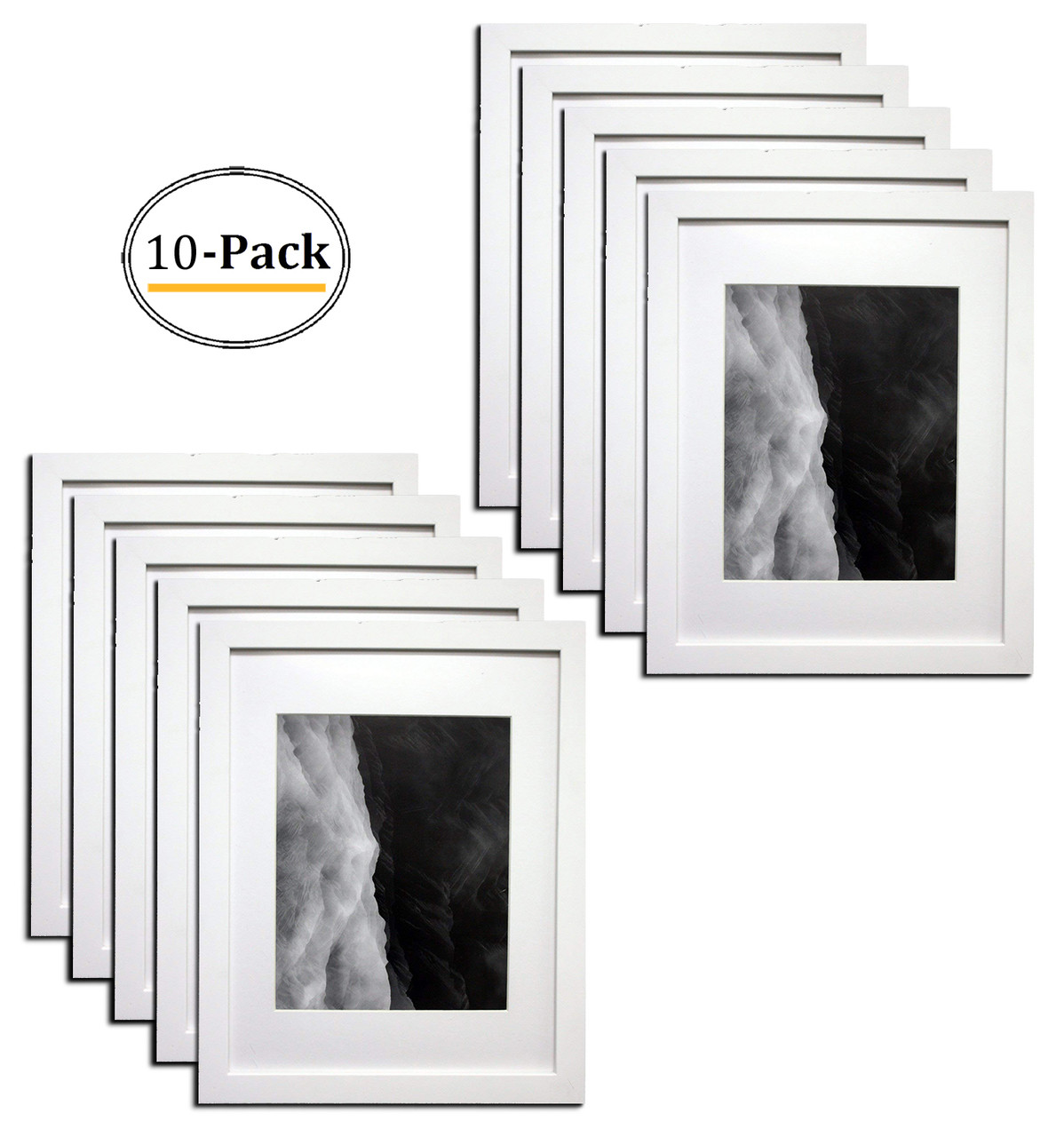 11x14 White Photo Wood Frame with Mat for 8x10 picture (10pcs/box)