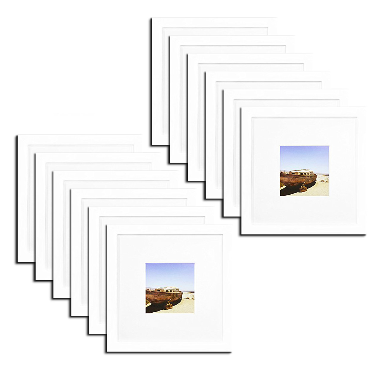 8x8 Frame White Real Wood Picture Frame Width 1.75 inches | Interior Frame  Depth 0.5 inches 