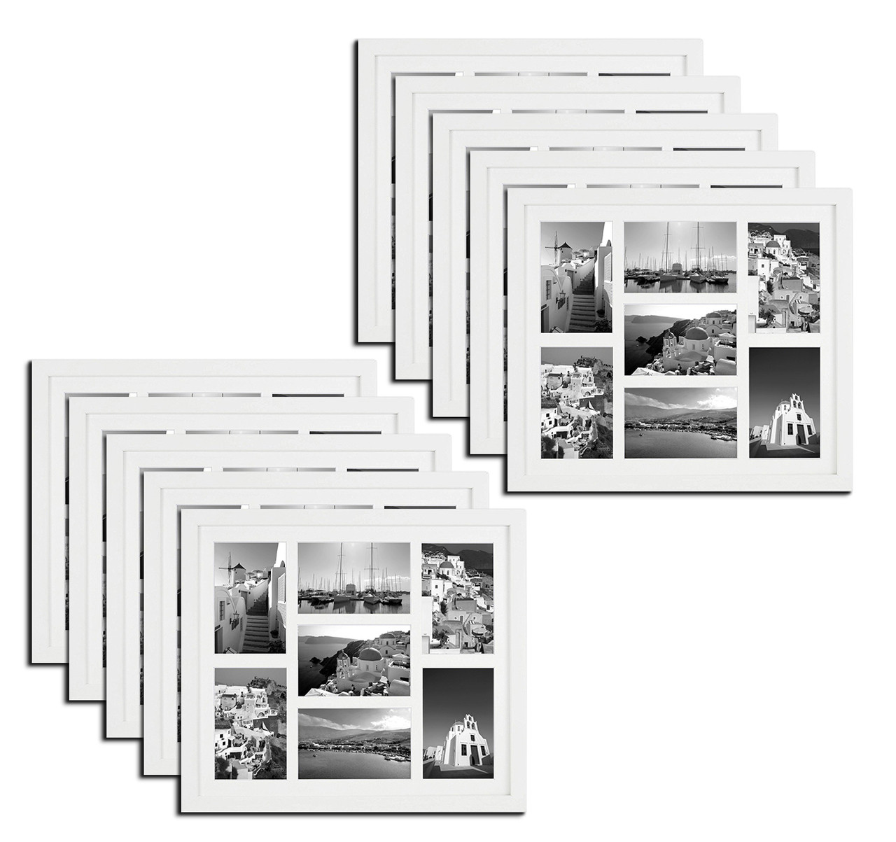 Collage Picture Frames  2 Opening 4x6 Black Wood Frame