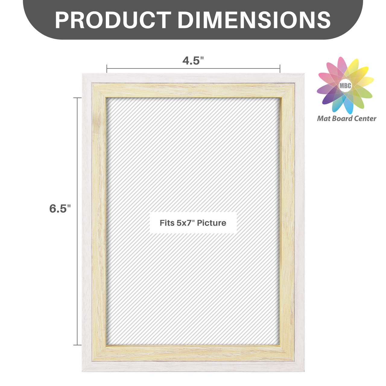 5x7 White Picture Mats with White Core for 4x6 Pictures - Fits 5x7 Frame